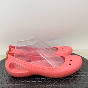 Crocs Kadee Shoes Women Size 9 Sandals Pink Rubber Flats Slingback Slip On